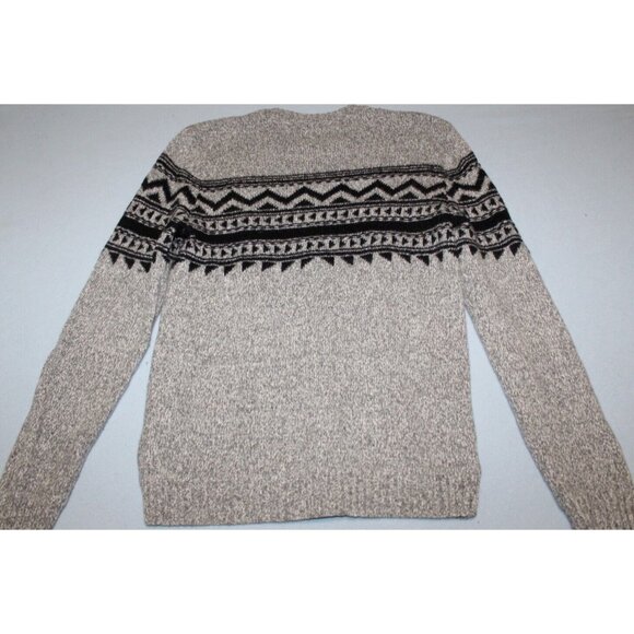 American Eagle Mens Grey Black Seriously Soft Fair Isle Wool Blend Sweater M - Picture 6 of 7